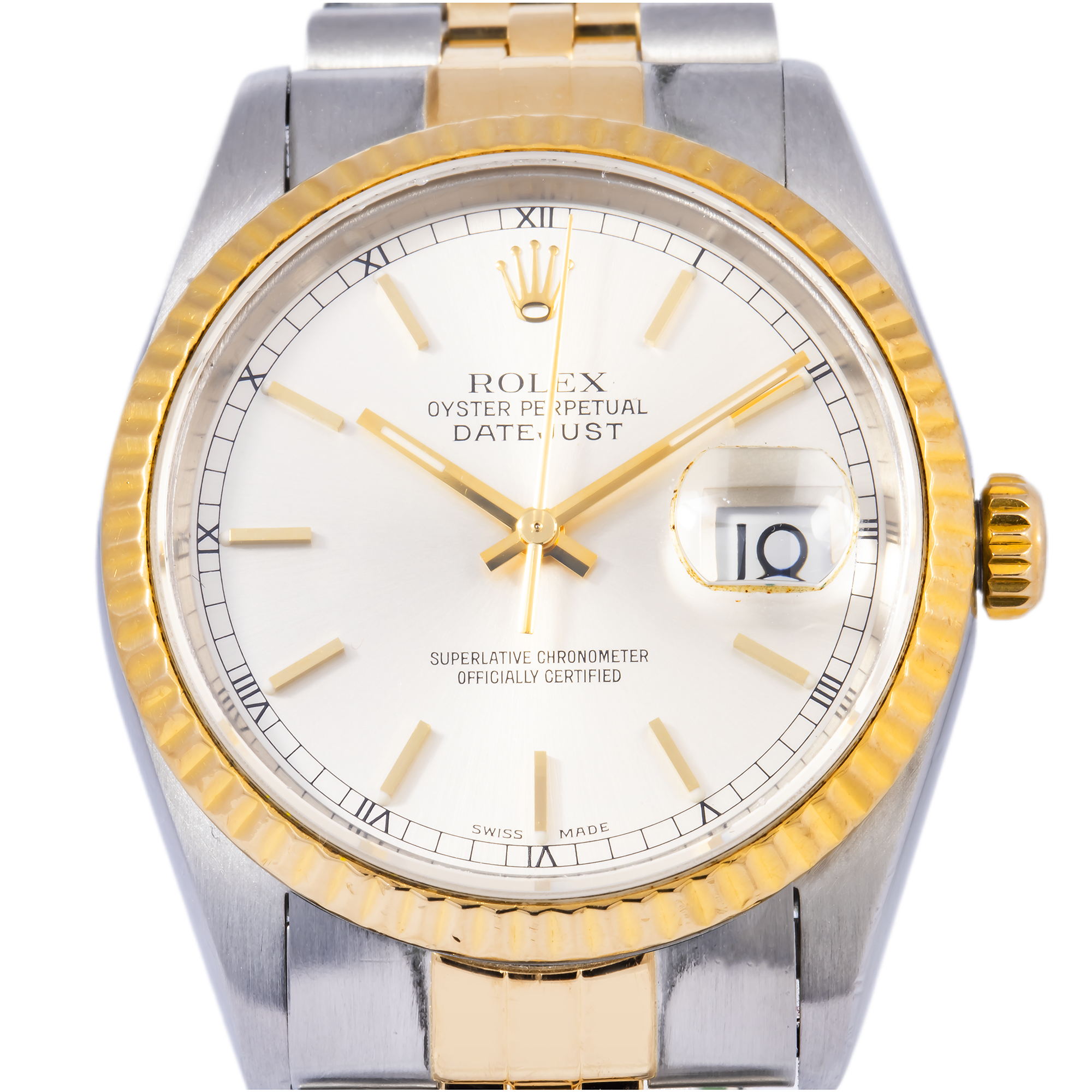 ROLEX DATEJUST 16233 36MM SILVER DIAL WITH TWO TONE JUBILEE BRACELET