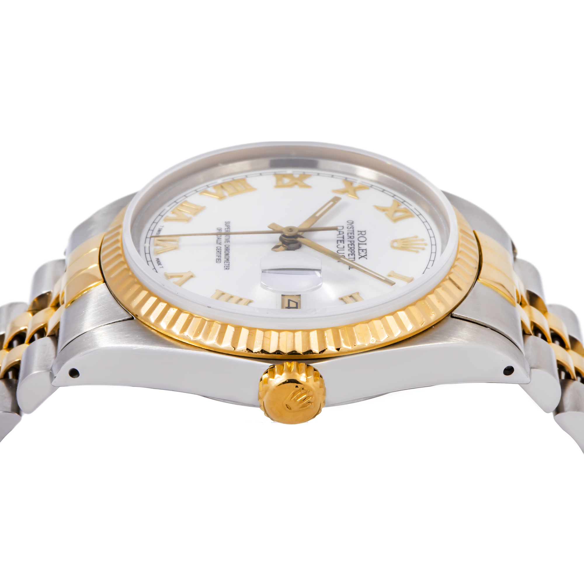 Rolex Datejust 16013 36MM White Roman Dial With Two Tone Jubilee Bracelet