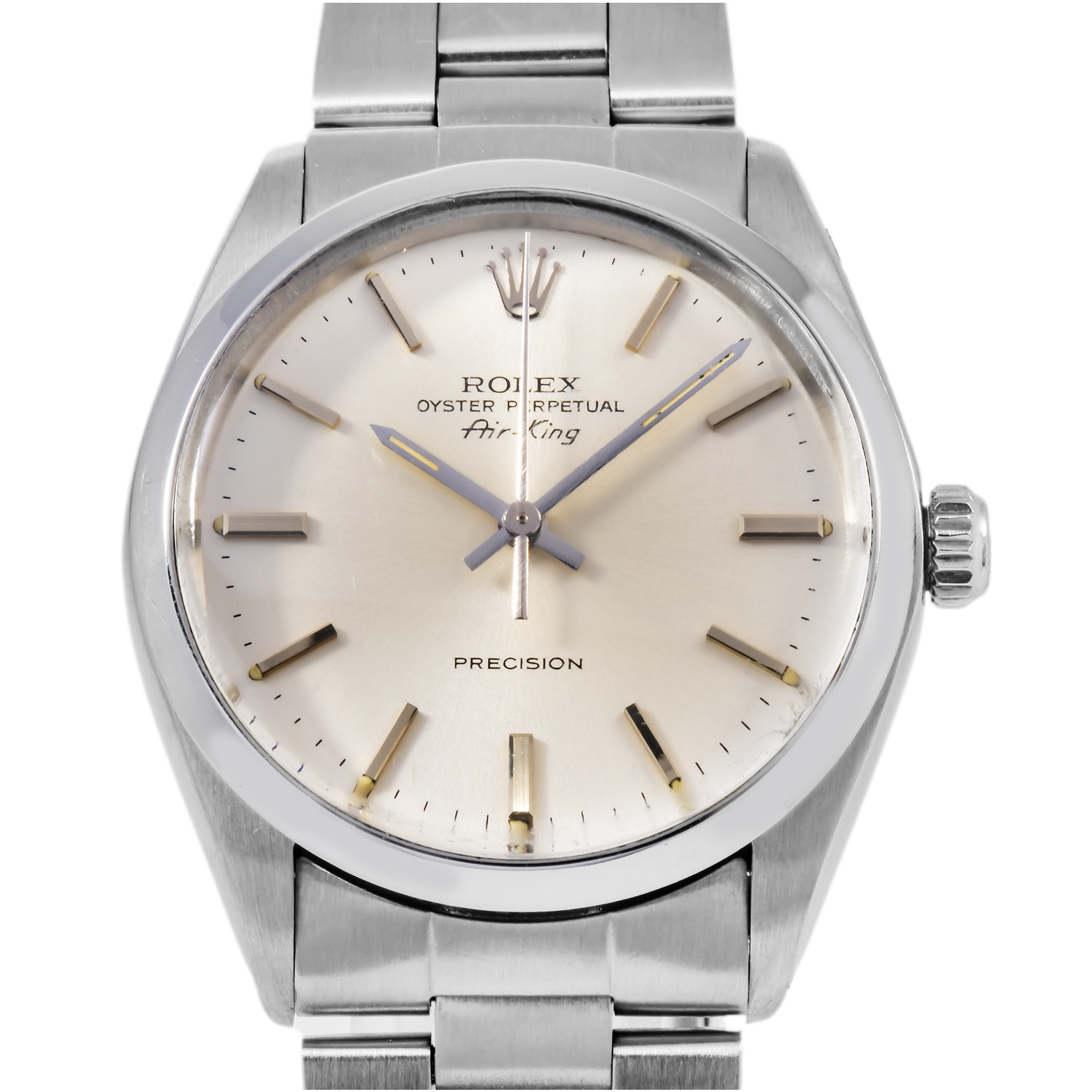 ROLEX AIR KING 5500 34MM SILVER DIAL WITH STAINLESS STEEL OYSTER BRACELET