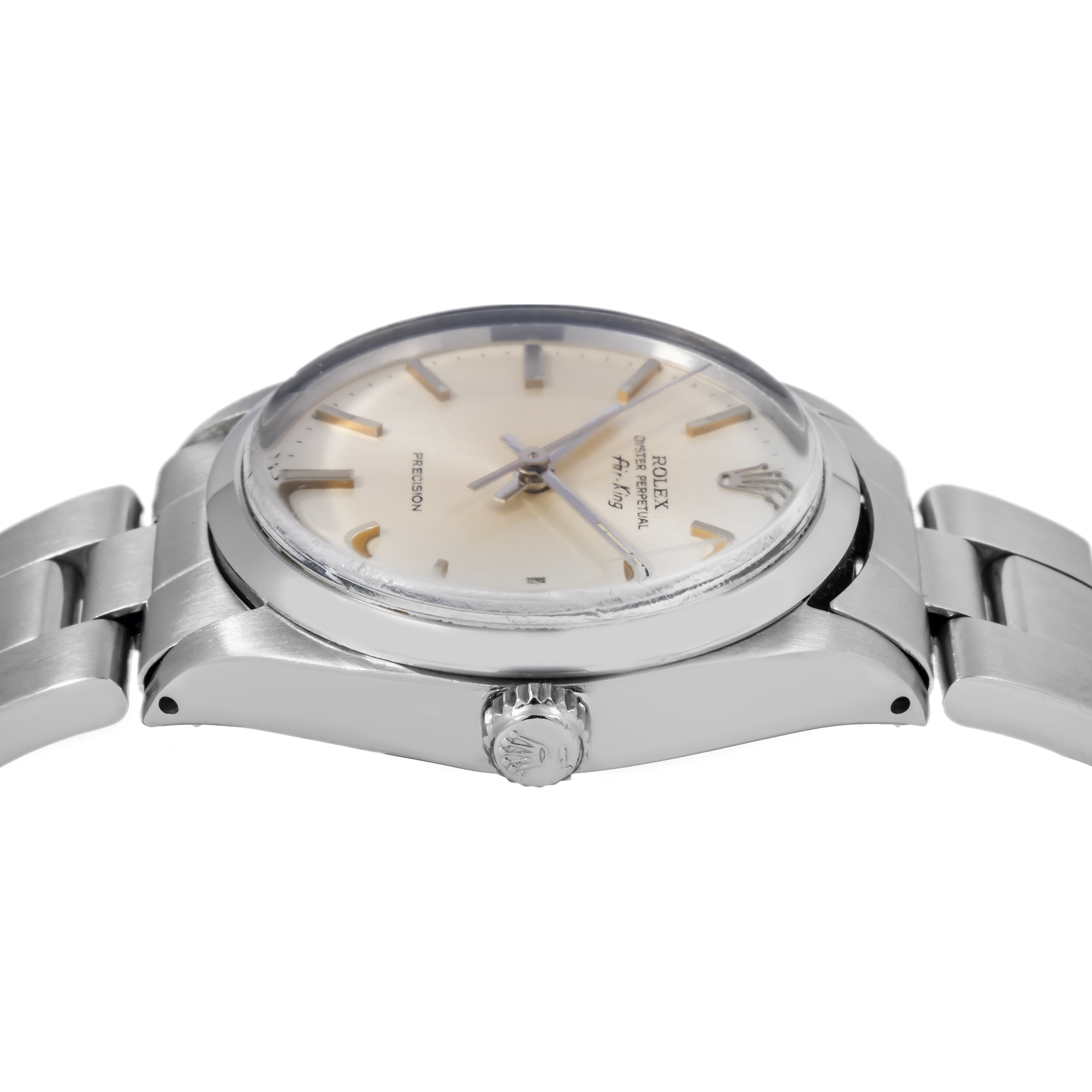 ROLEX AIR KING 5500 34MM SILVER DIAL WITH STAINLESS STEEL OYSTER BRACELET