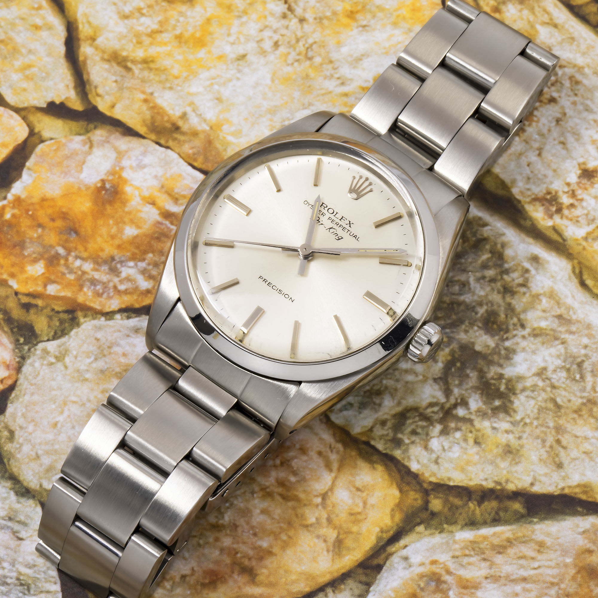 ROLEX AIR KING 5500 34MM SILVER DIAL WITH STAINLESS STEEL OYSTER BRACELET