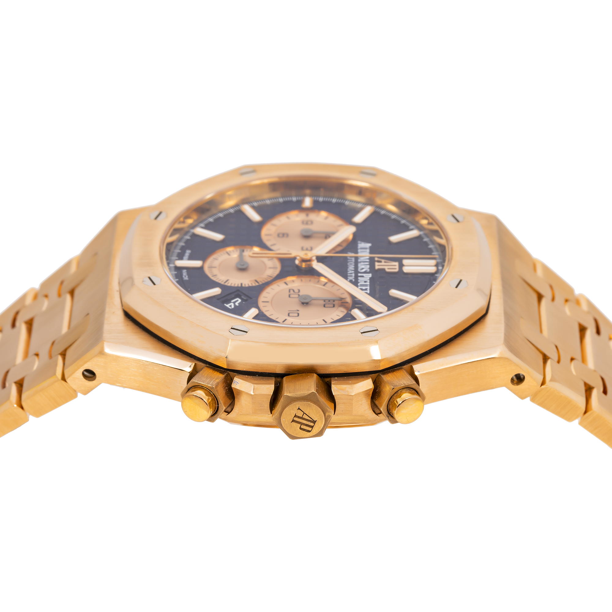 AUDEMARS PIGUET ROYAL OAK CHRONOGRAPH 26331OR 41MM BLUE DIAL WITH ROSE GOLD BRACELET