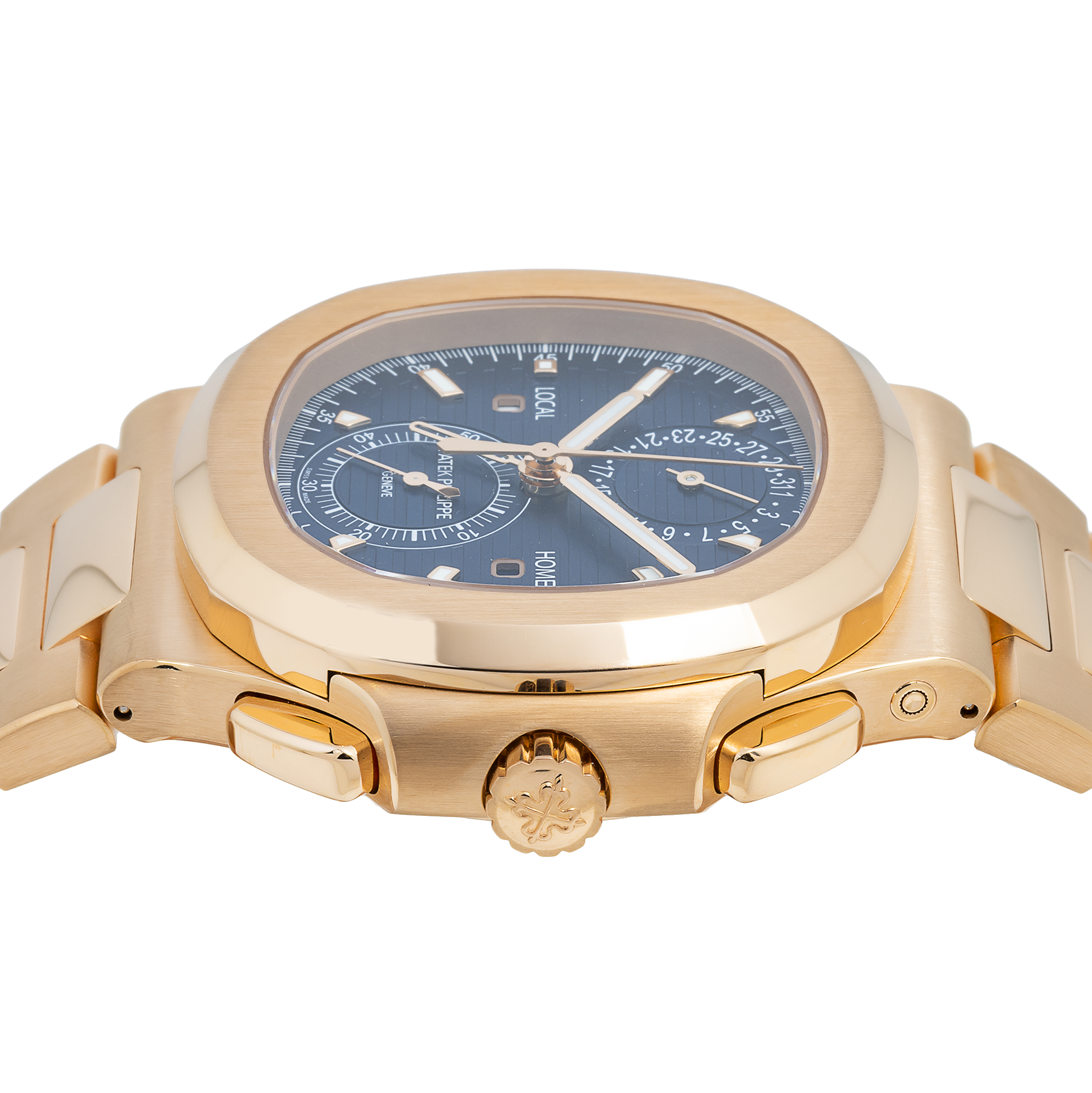 Patek Philippe Nautilus Self-Winding Travel Time Chronograph 5990 40.5MM Sunburst Blue Dial With Rose Gold Bracelet