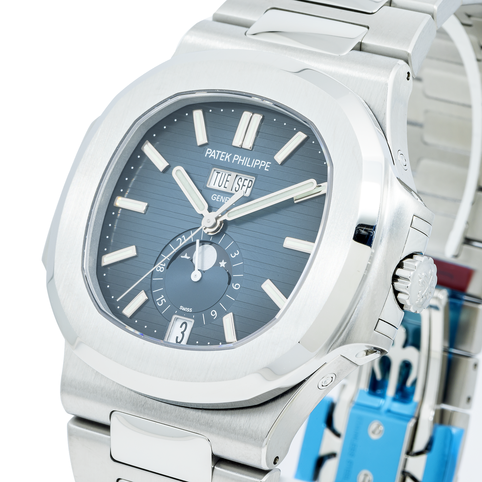 Patek Philippe Nautilus Annual Calendar Moon Phases 5726 40.5MM Blue Dial With Stainless Steel Bracelet