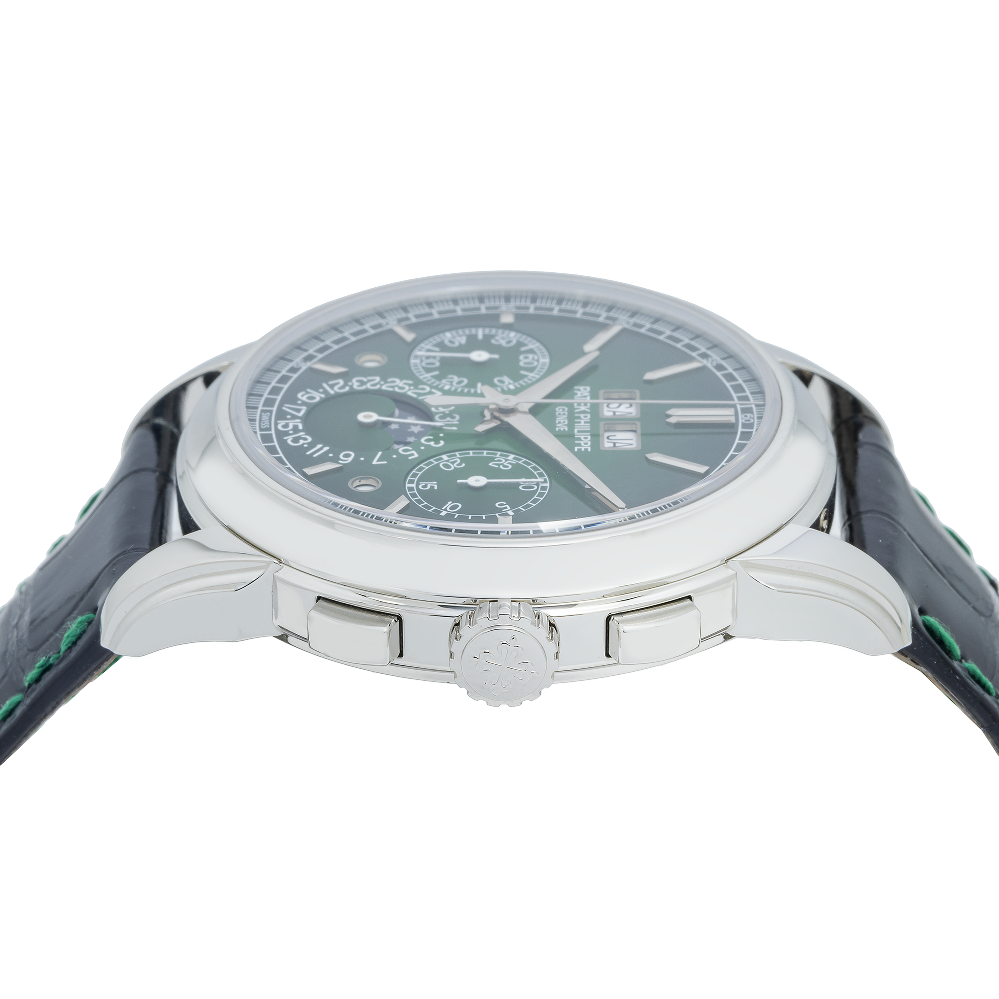 PATEK PHILIPPE GRAND COMPLICATIONS CHRONOGRAPH PERPETUAL CALENDAR 5270P GREEN DIAL WITH LEATHER STRAP