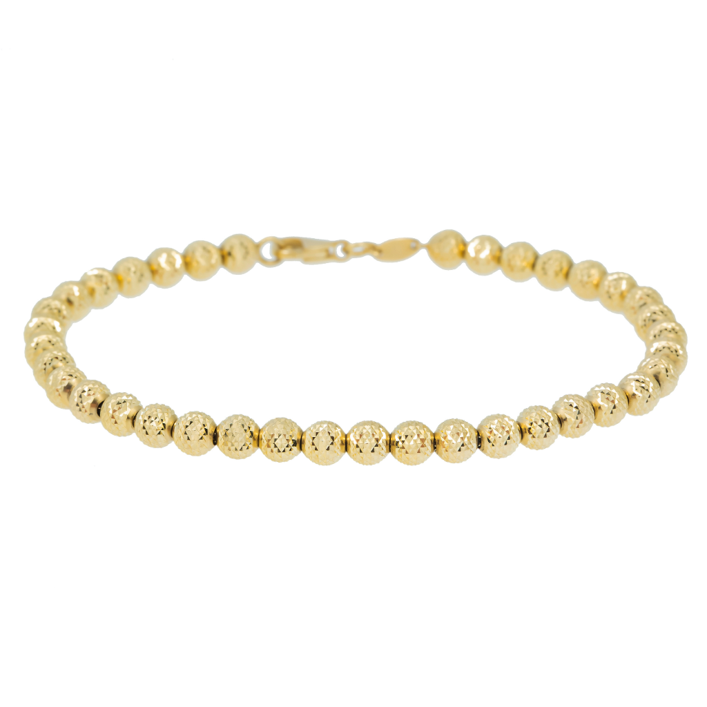 14K GOLD 5MM LASER MOON CHAIN BRACELET