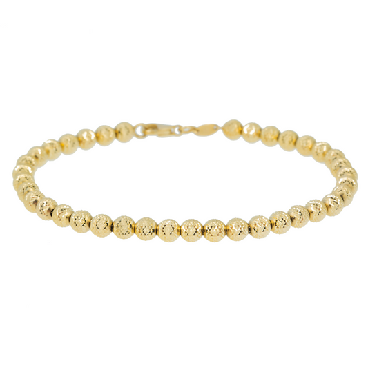 14K GOLD 5MM LASER MOON CHAIN BRACELET