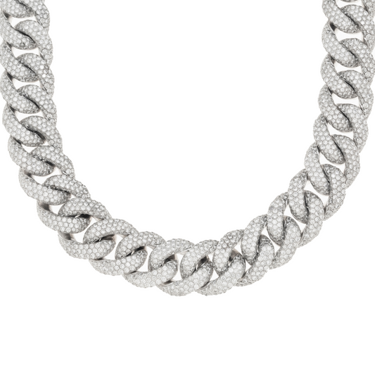 10K GOLD DIAMOND 20MM CUBAN LINK CHAIN 52.00 CT