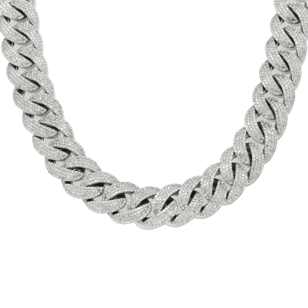 10K GOLD DIAMOND 20MM CUBAN LINK CHAIN 46.98 CT