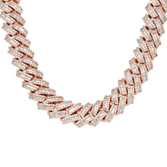 10K GOLD BAGUETTE DIAMOND 20MM CUBAN LINK CHAIN 57.36 CT