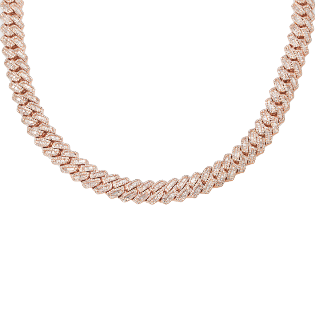 10K GOLD BAGUETTE DIAMOND 12MM CUBAN LINK CHAIN 20.59 CT