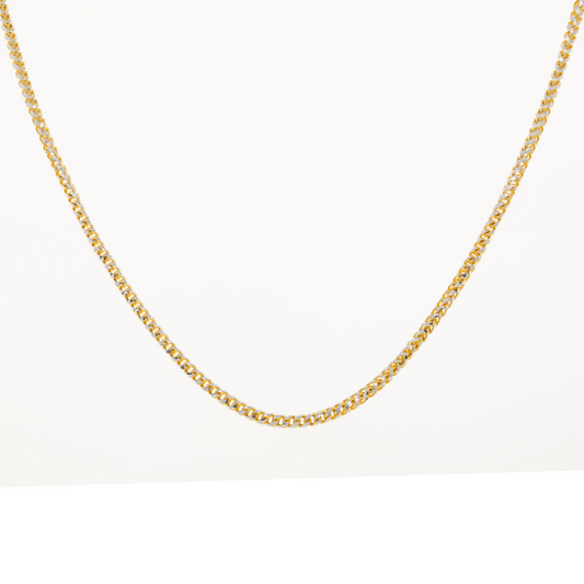 14K GOLD DIAMOND CUT 3MM SOLID CURB CHAIN
