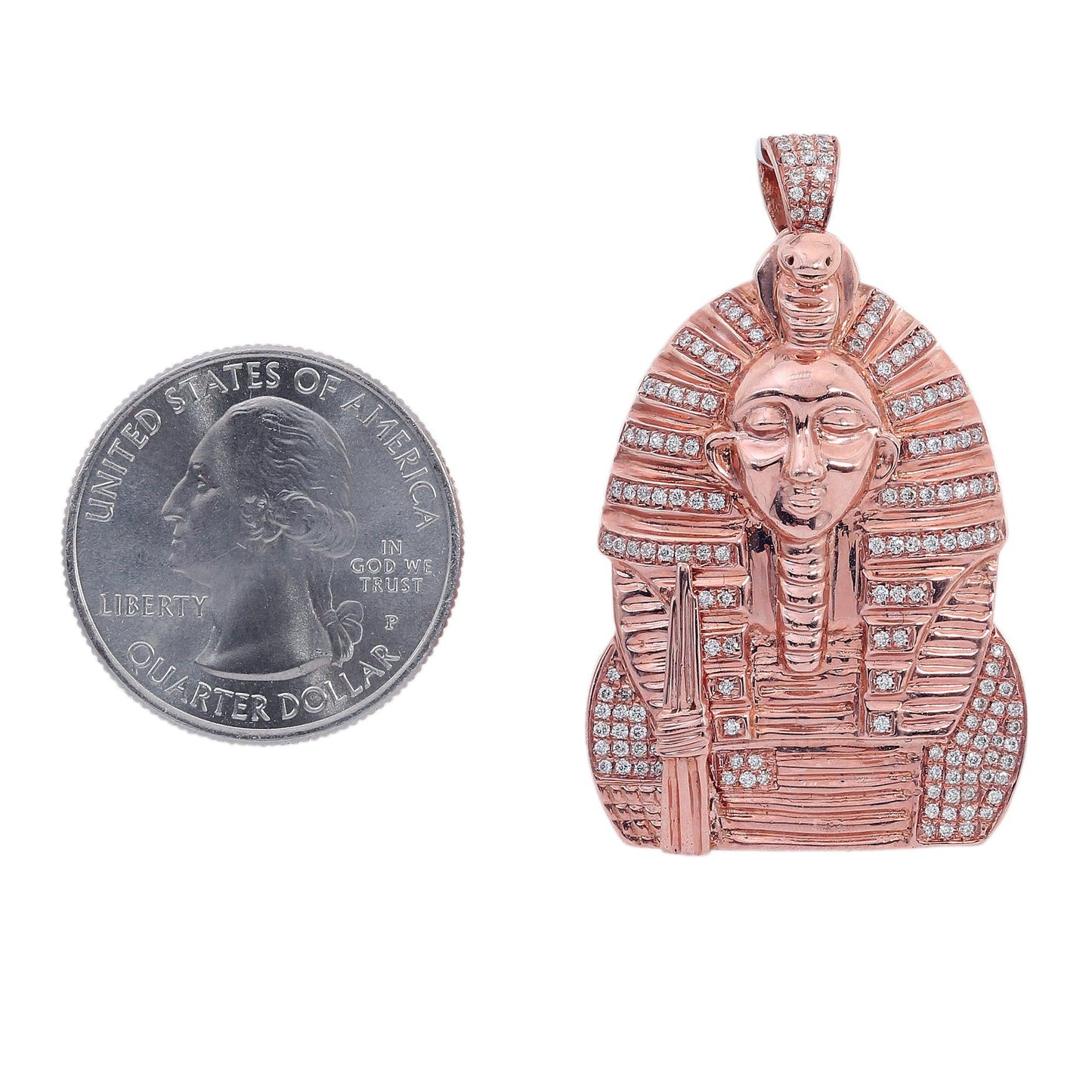 14K Rose Gold Diamond Pharaoh Shaped Pendant
