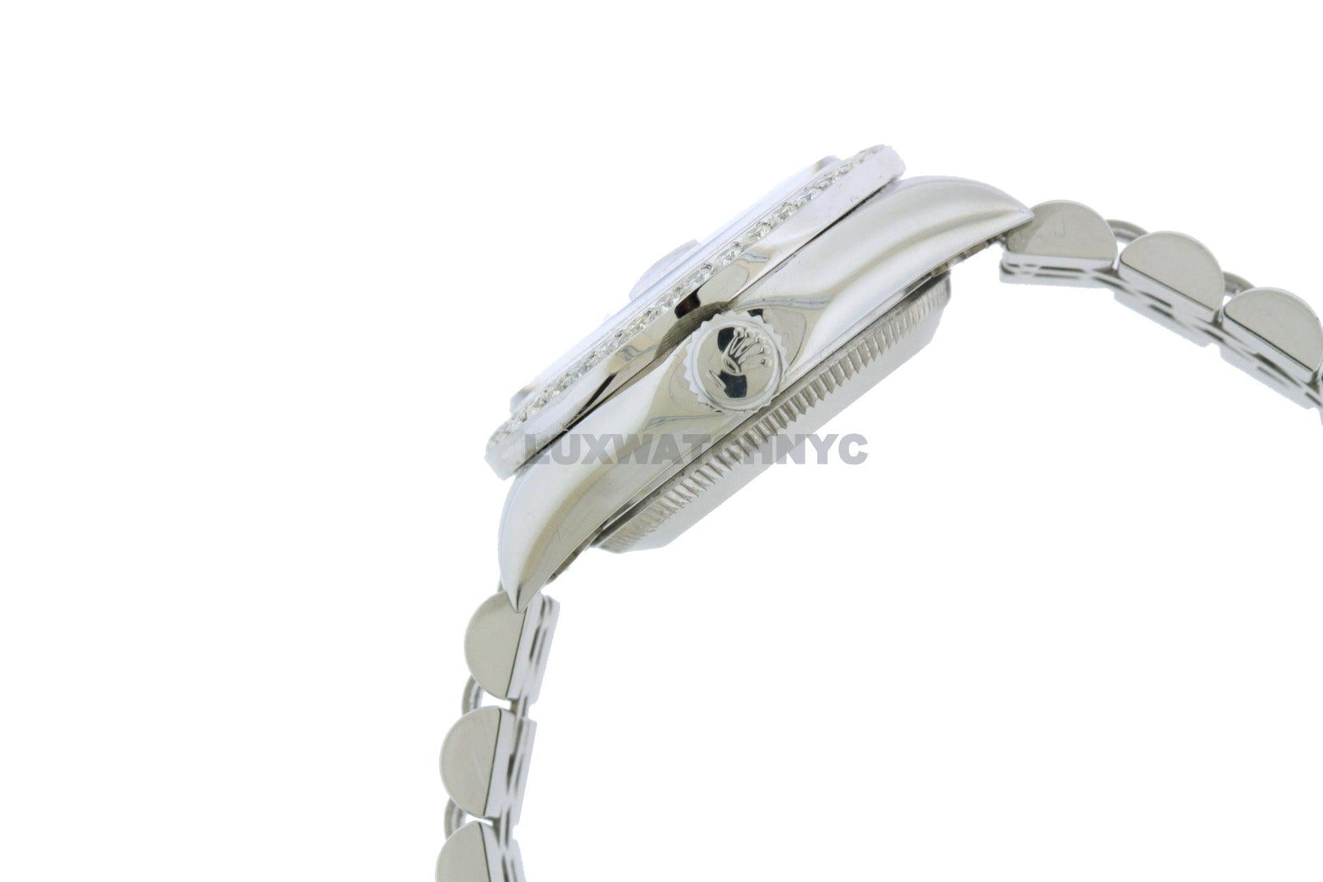 Rolex Datejust 26MM Black Diamond Dial And Bezel With Stainless Steel Jubilee Bracelet 1.20 CT