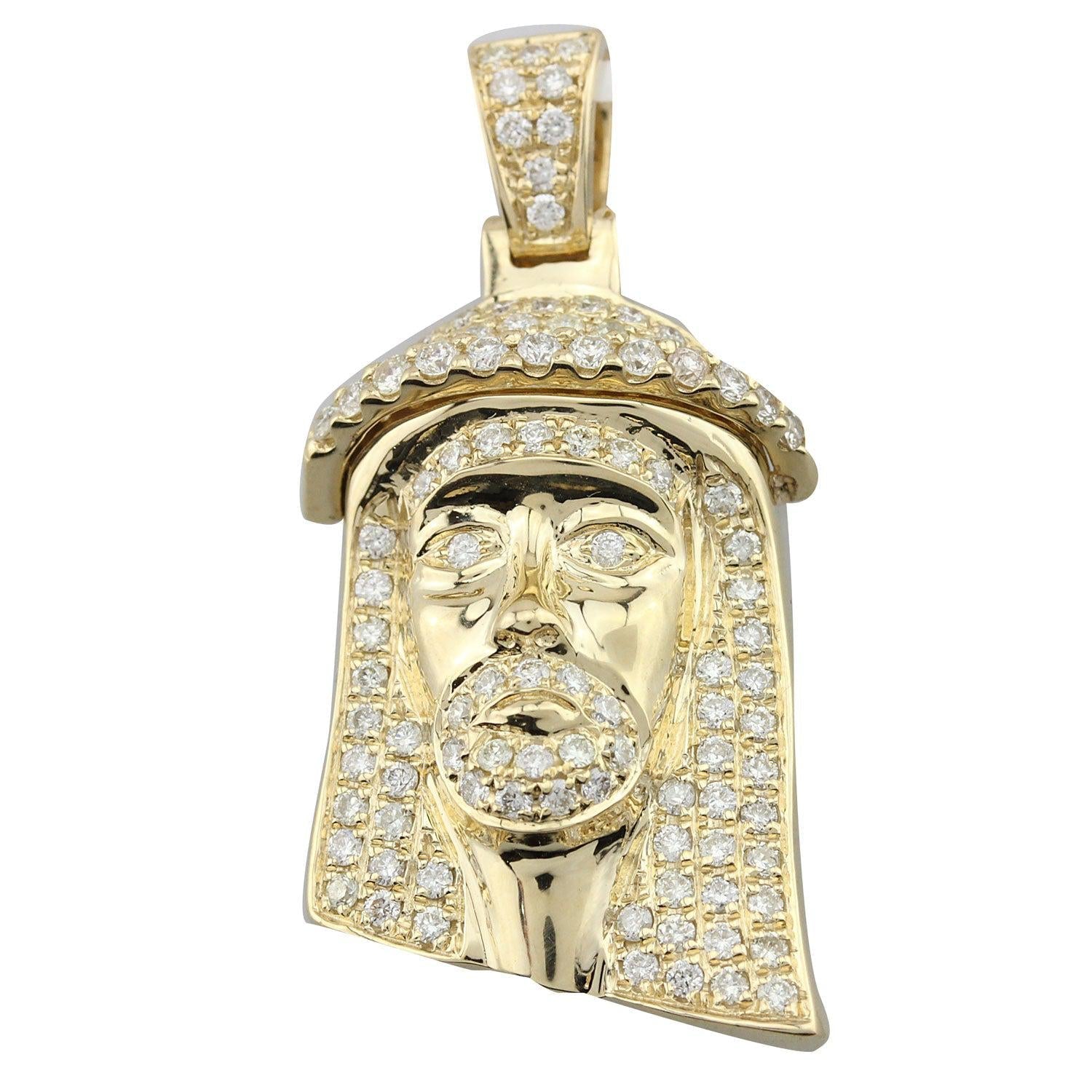 Small Jesus Head with Round Cut Diamonds
