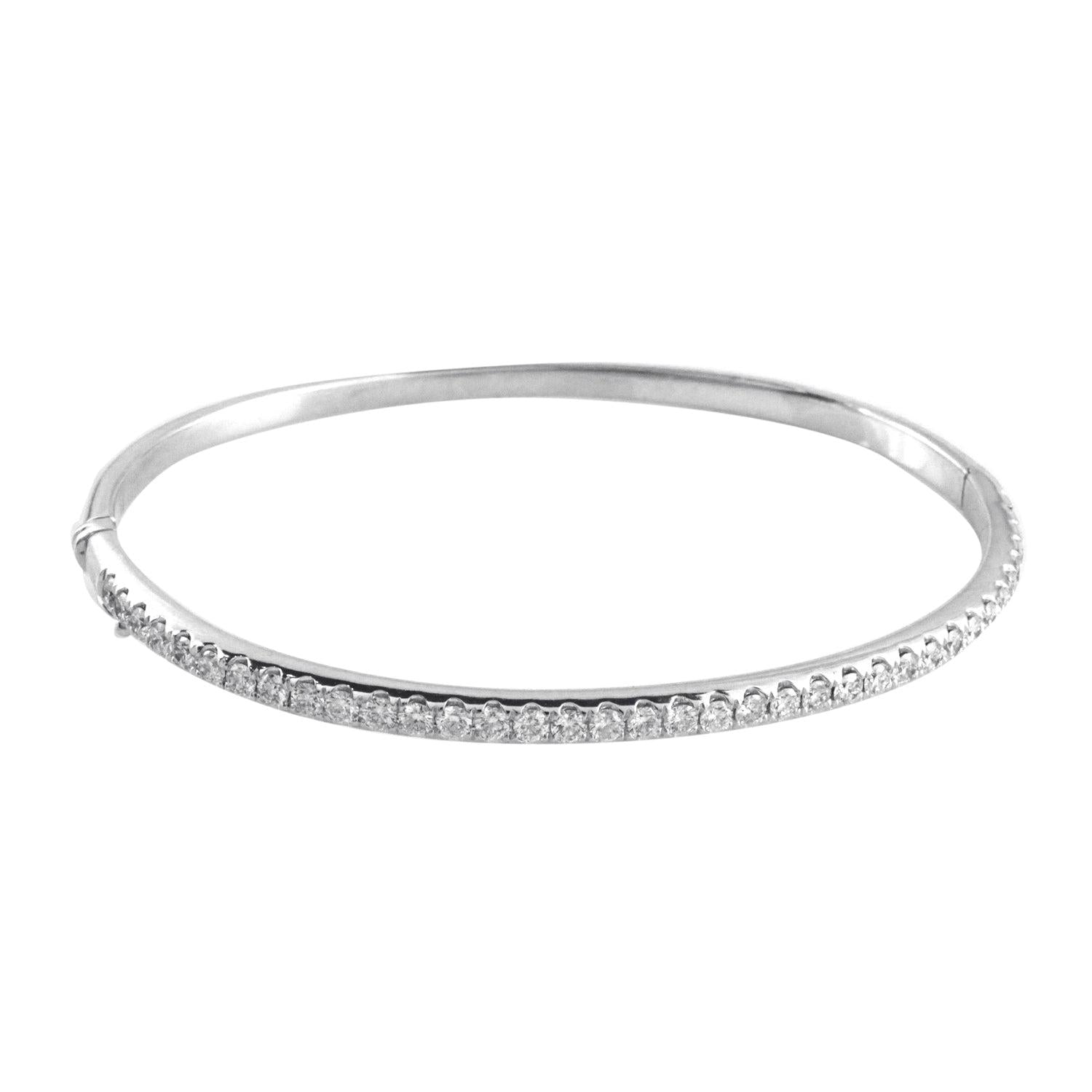 Ladies White Gold Eernity Diamond Bangle