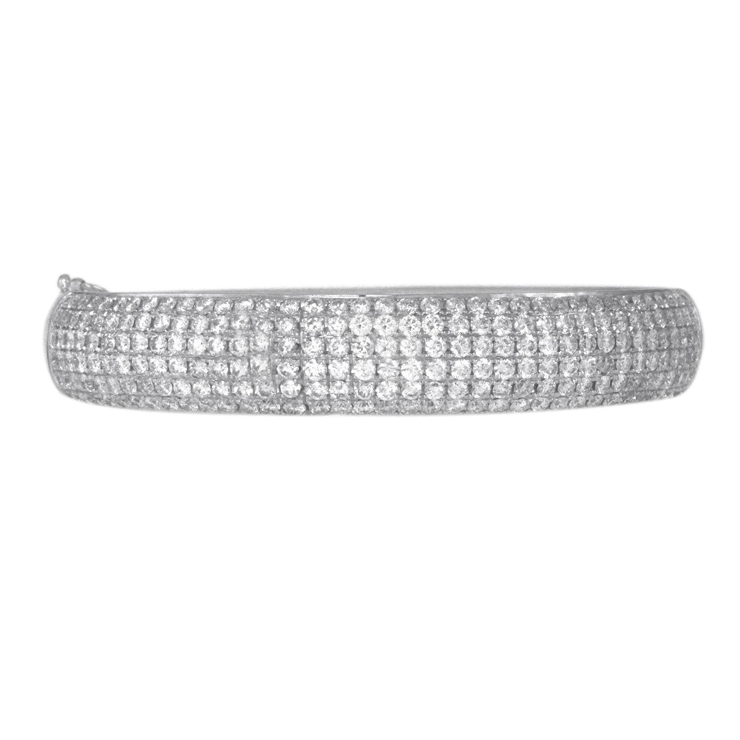 14K White Gold Bangle With 6 Rows Of 4.04 CT Diamonds