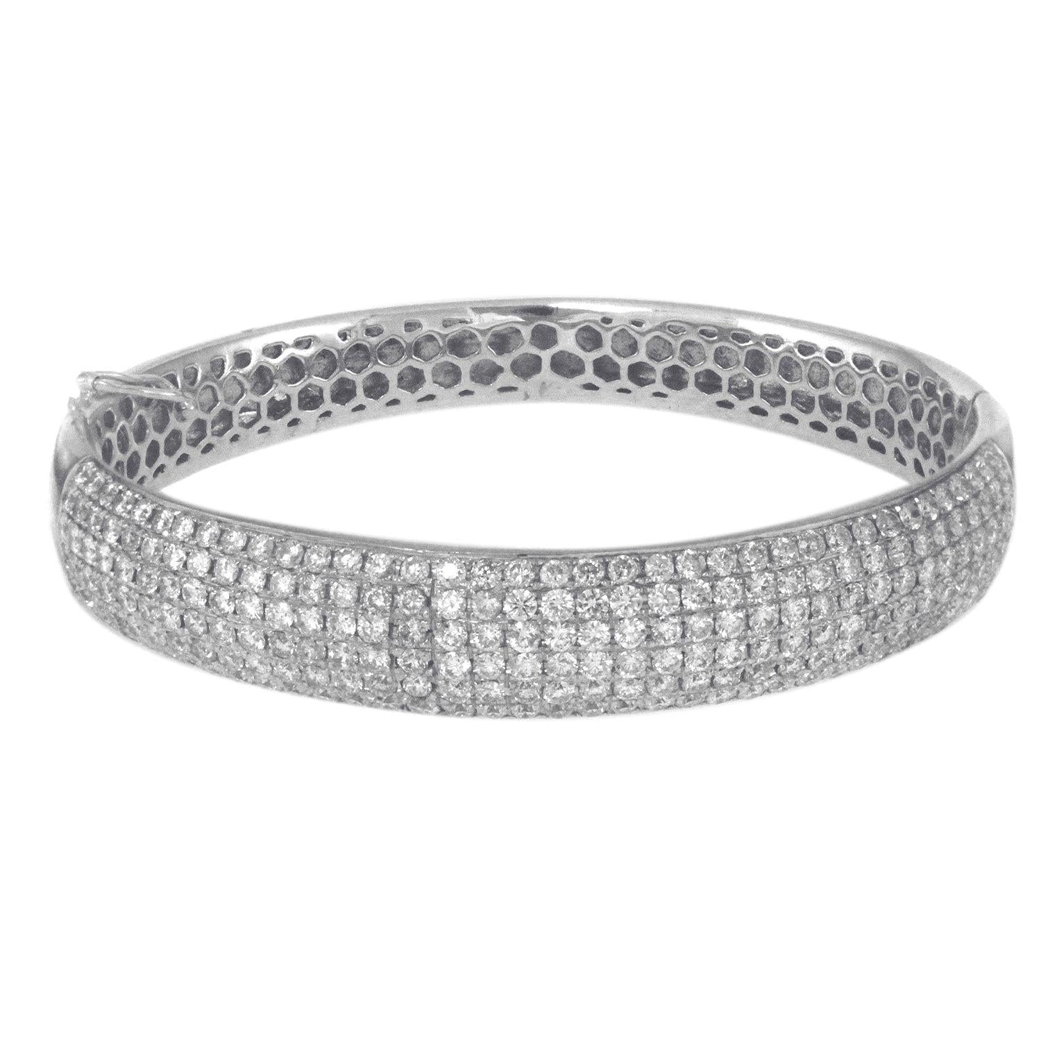 White Gold Ladies Diamond Bangle