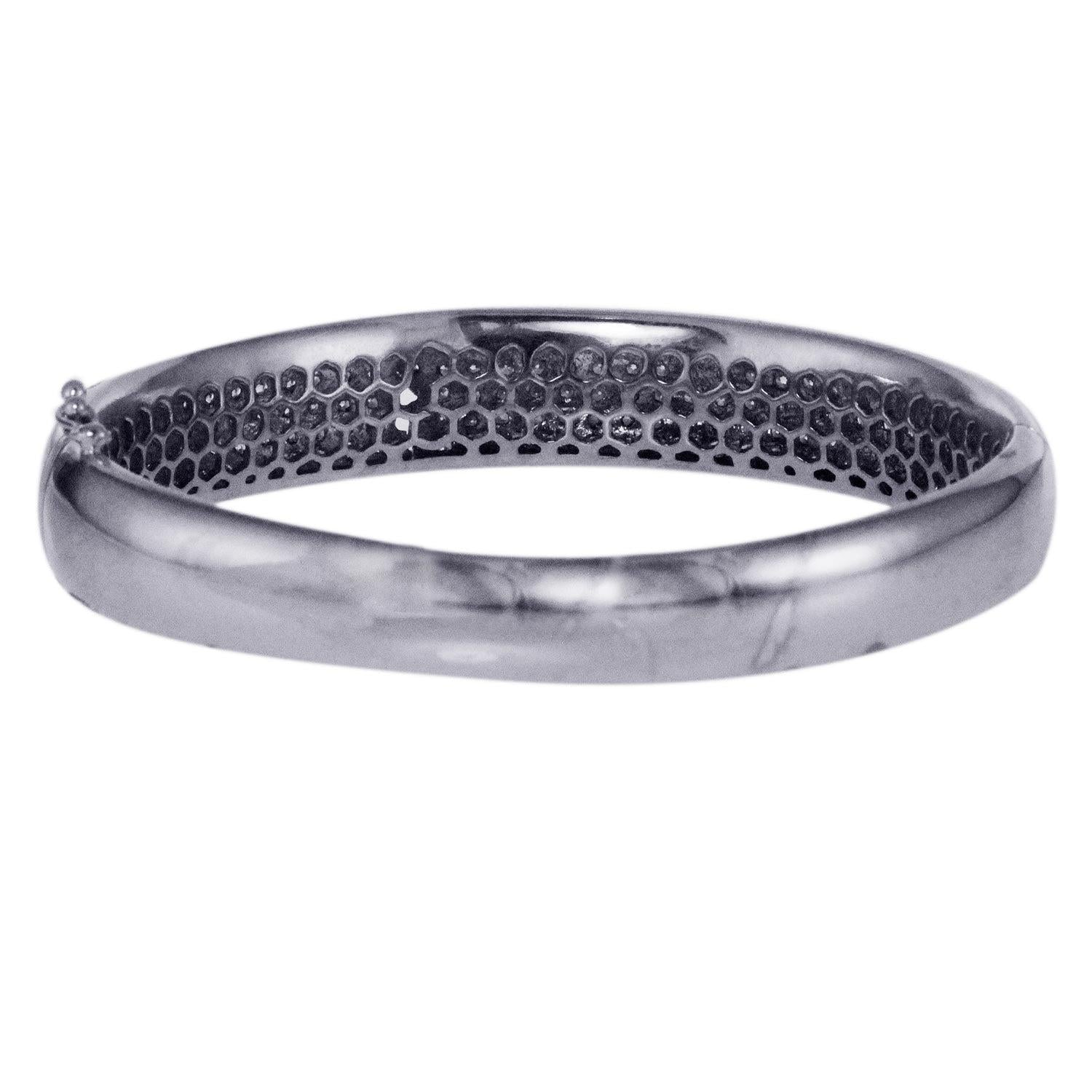 14K White Gold Bangle With 6 Rows Of 4.04 CT Diamonds