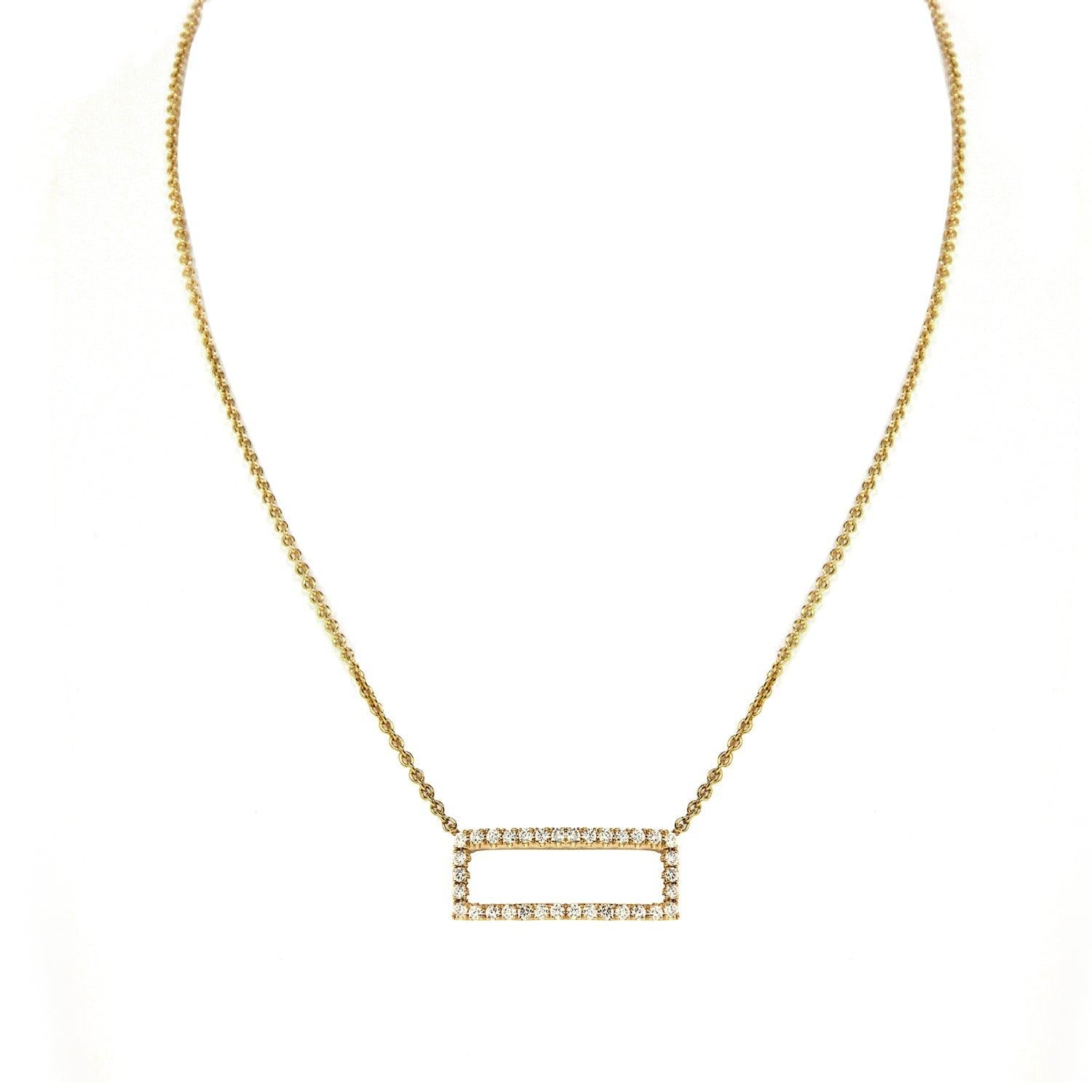 Diamond Rectangle Pendant with Chain