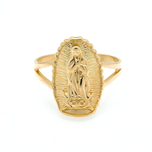 10K GOLD SOLID MOTHER MARY RING 6G
