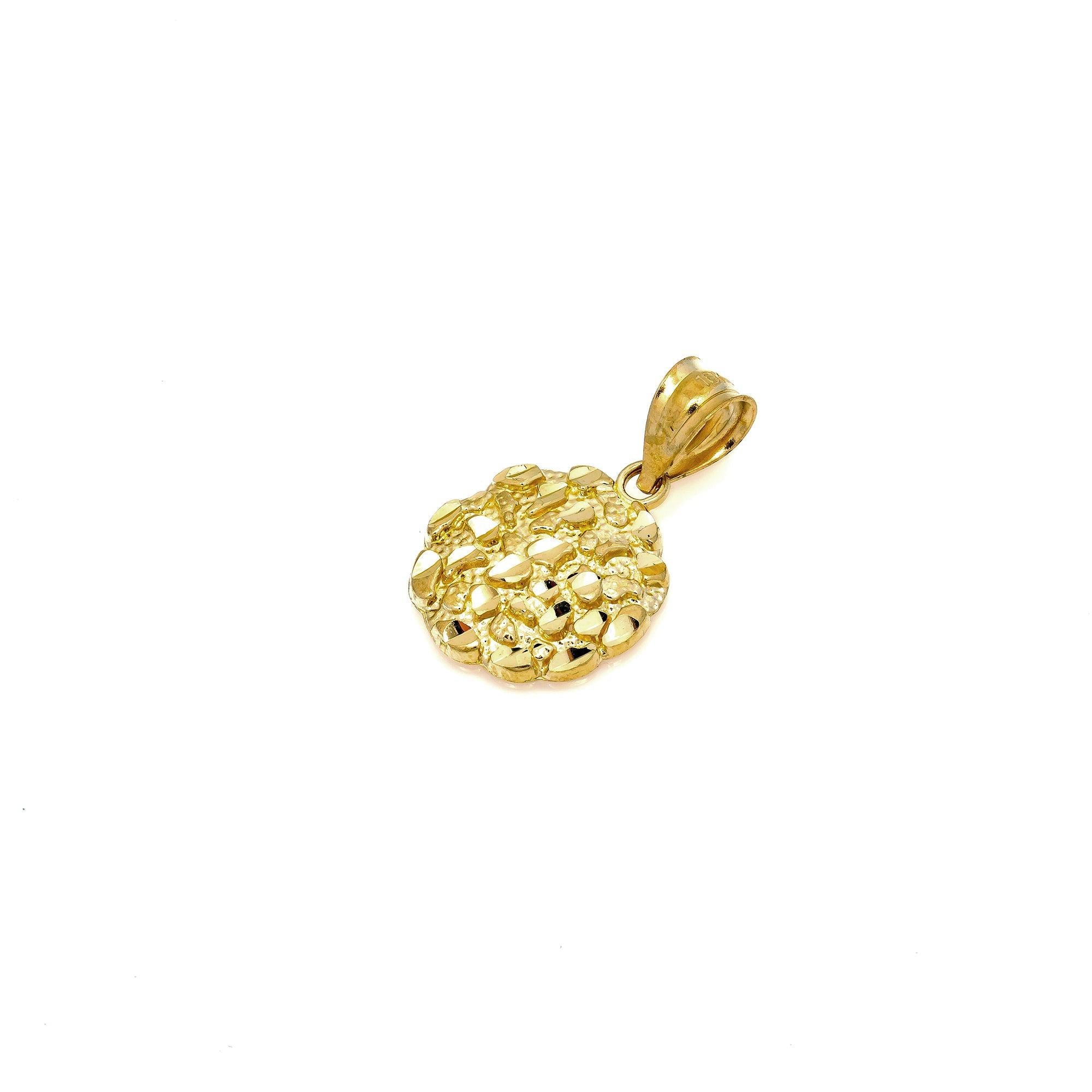 10K GOLD NUGGET PENDANT 0.78"