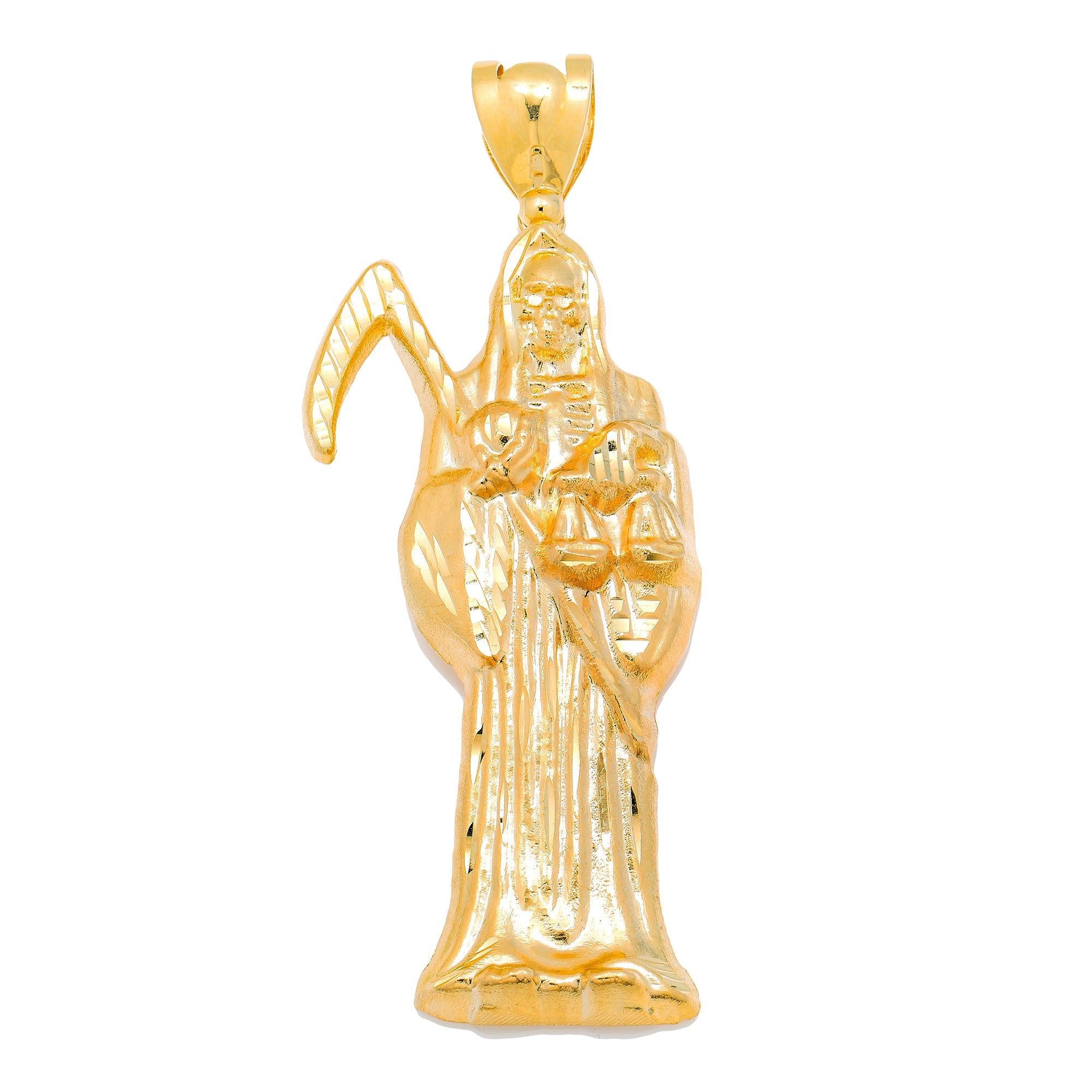 10K GOLD GRIM REAPER PENDANT 4"