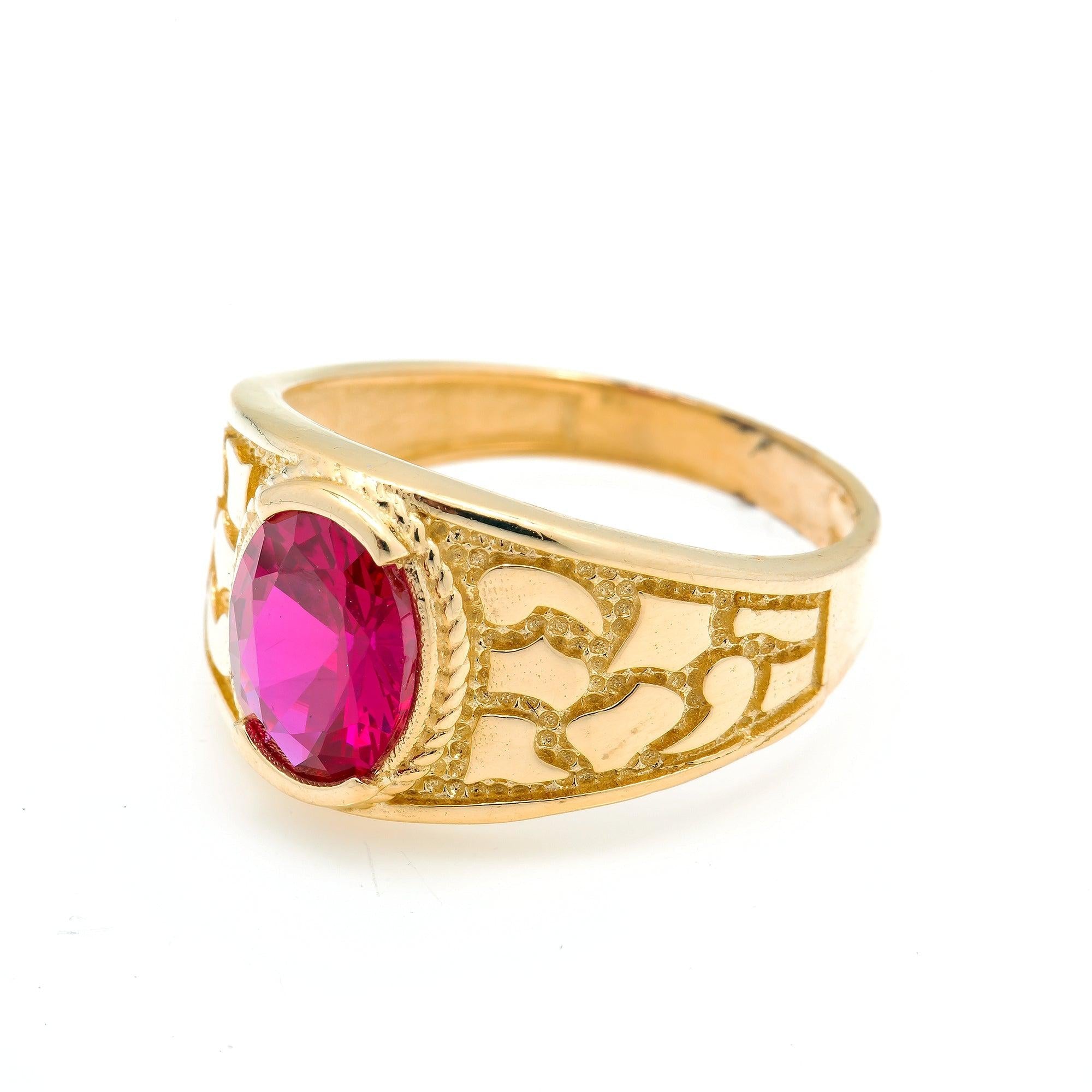 10K GOLD GEMSTONE RING 5.3G