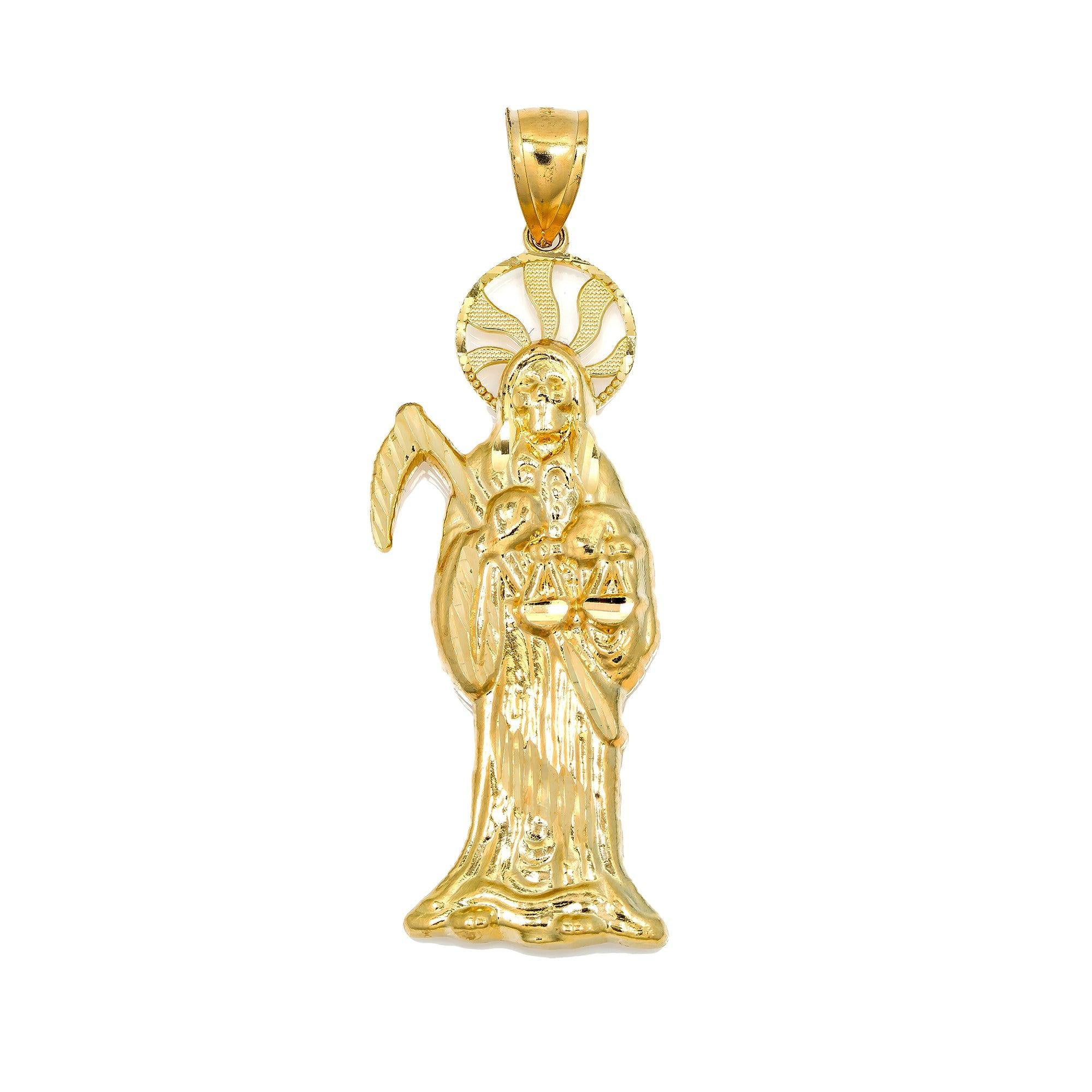 10K GOLD GRIM REAPER PENDANT 2.7"