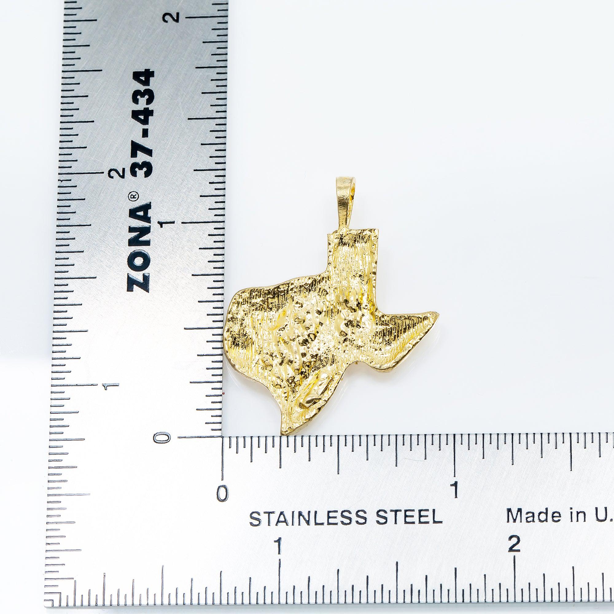 10K GOLD TEXAS STATE PENDANT 1.2"