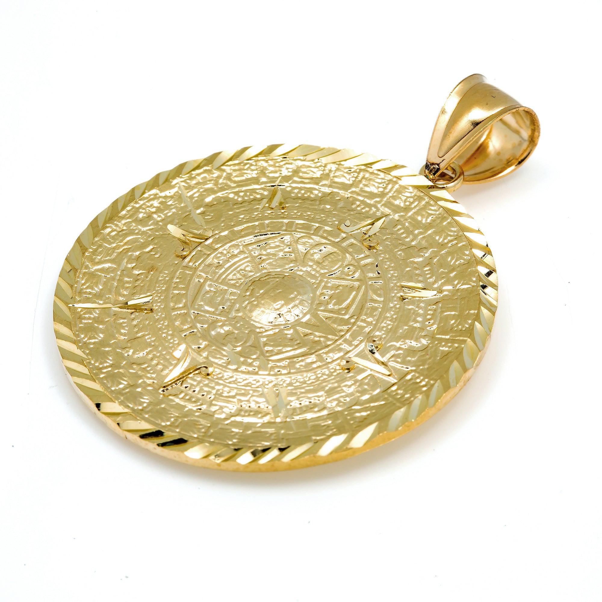 10K GOLD COIN PENDANT 1.9"