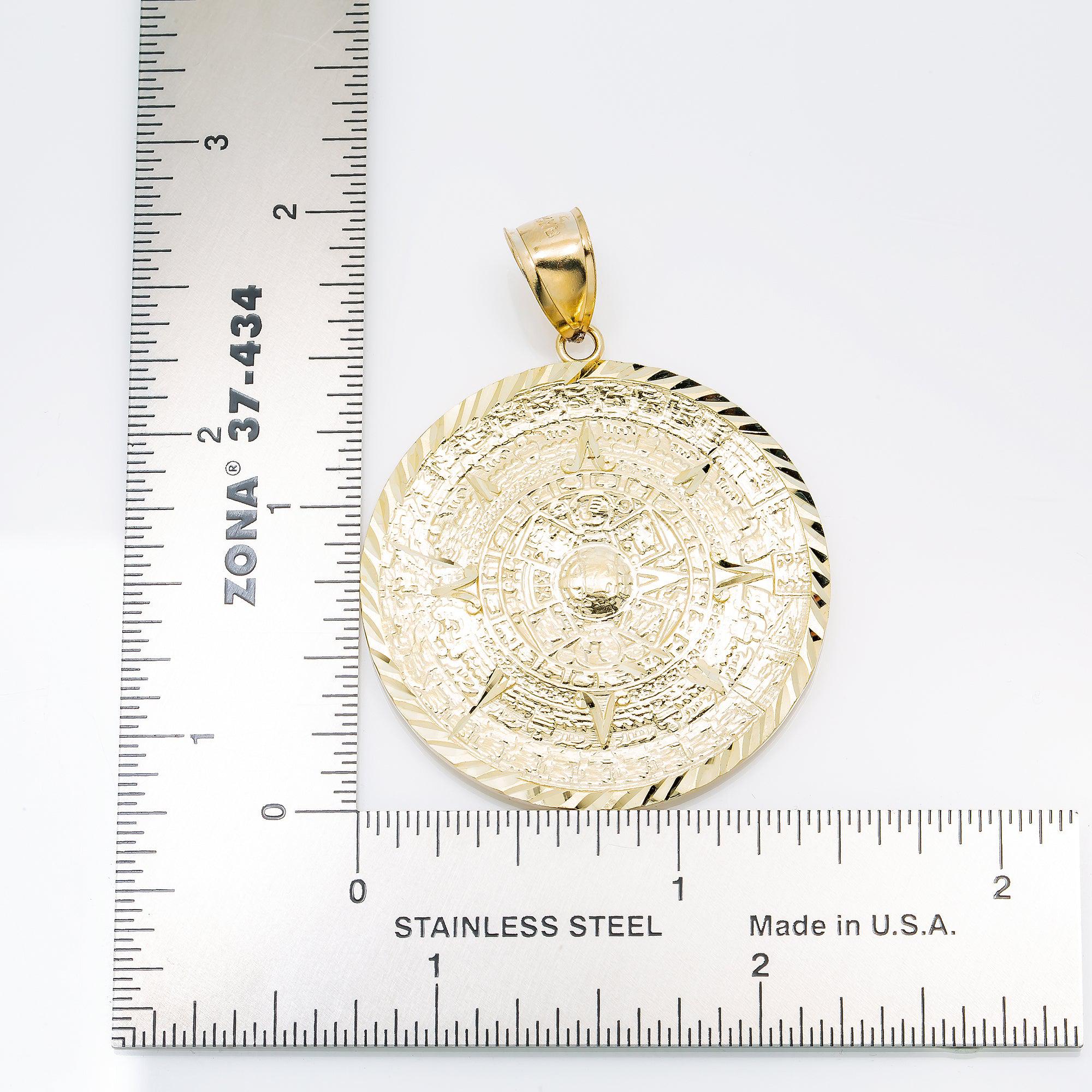 10K GOLD COIN PENDANT 1.9"