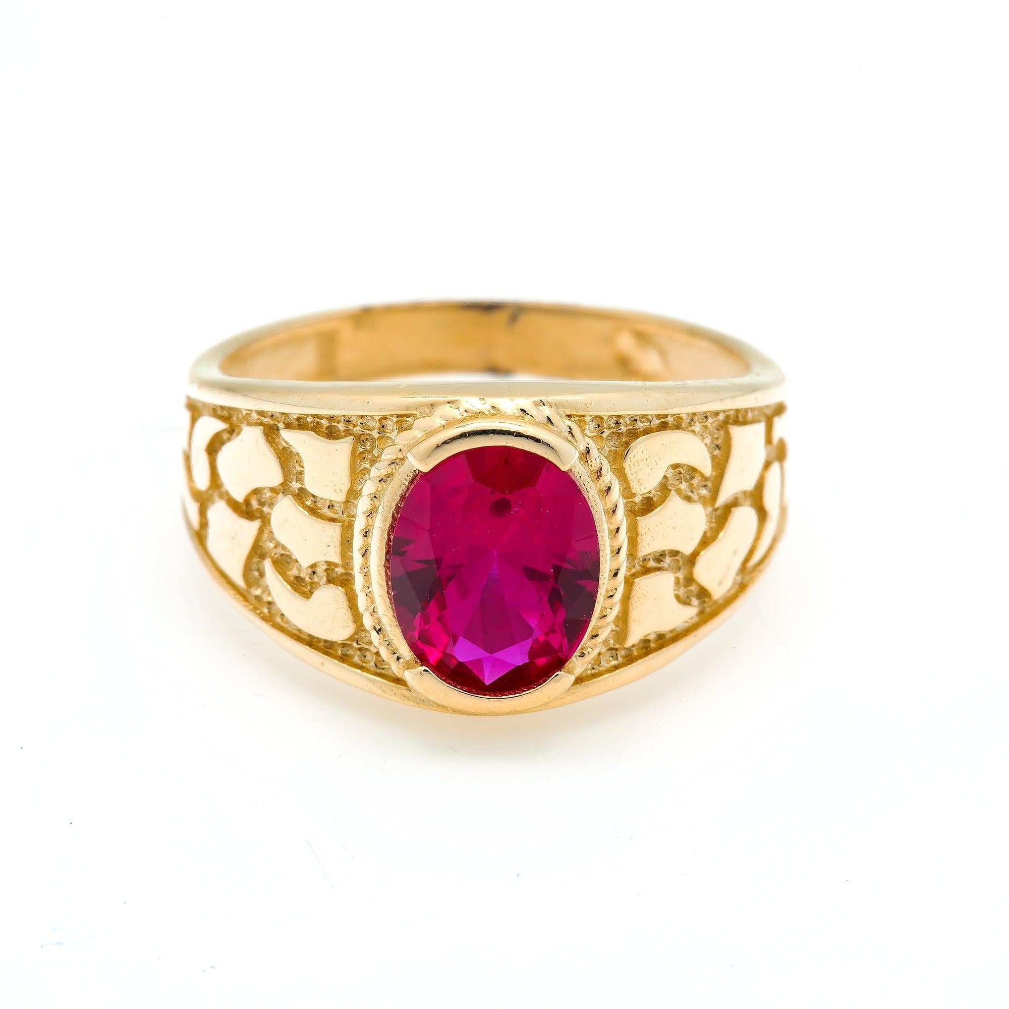 10K GOLD GEMSTONE RING 5.3G