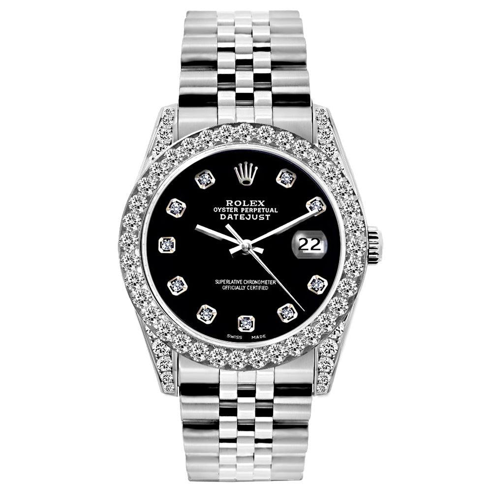 Rolex Datejust 26MM Jet Black Diamond Dial With Stainless Steel Jubilee Bracelet