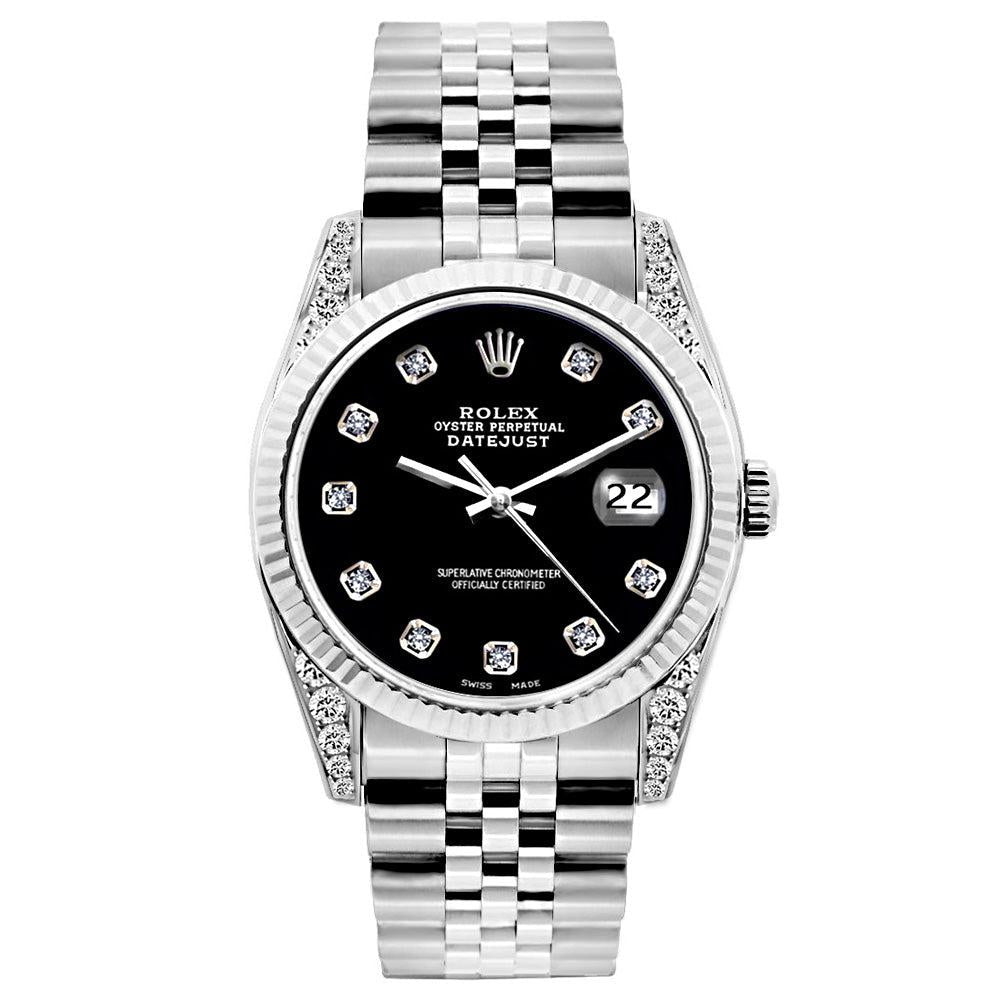 Rolex Datejust 26MM Jet Black Diamond Dial With Stainless Steel Jubilee Bracelet