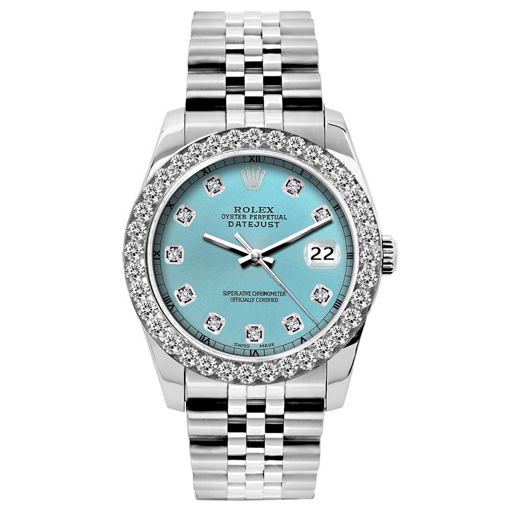 Rolex Datejust 26mm Blue Rays Diamond Dial, Bezel, or Lugs With Stainless Steel Bracelet