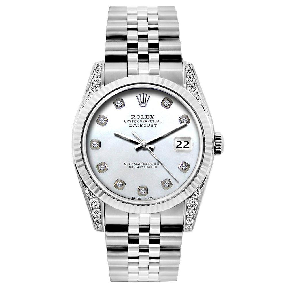 Rolex Datejust Diamond Watch, 26mm, Stainless SteelBracelet Blue Mother of Pearl Dial w/ Diamond Lugs