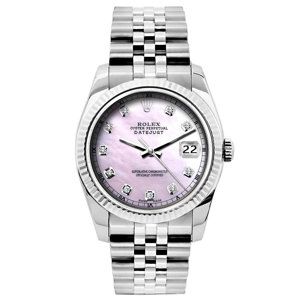 Rolex Datejust 26mm Stainless Steel Bracelet Pink Mother of Pearl Dial