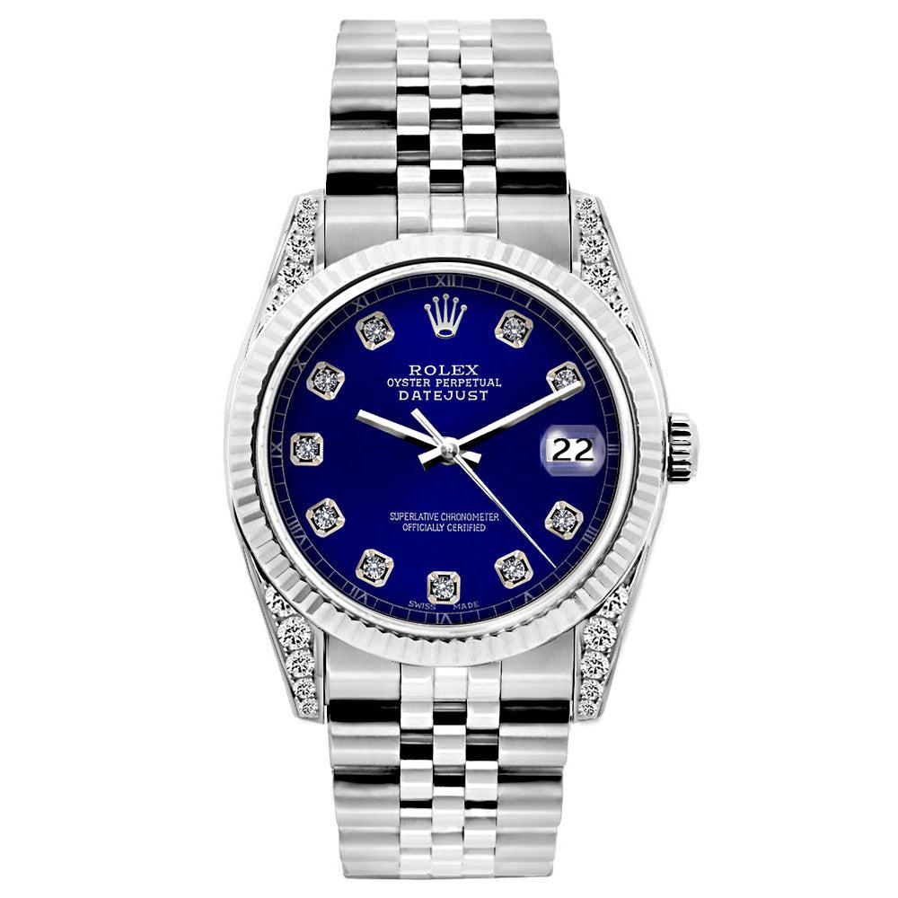 Rolex Datejust 26MM Blue Diamond Dial With Diamond Lugs