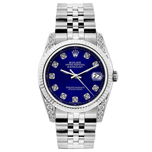 Rolex Datejust 26MM Blue Diamond Dial With Diamond Lugs
