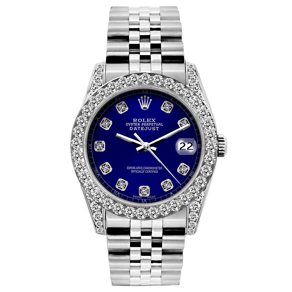 Rolex Datejust 26MM Blue Diamond Dial With Diamond Bezel And Lugs