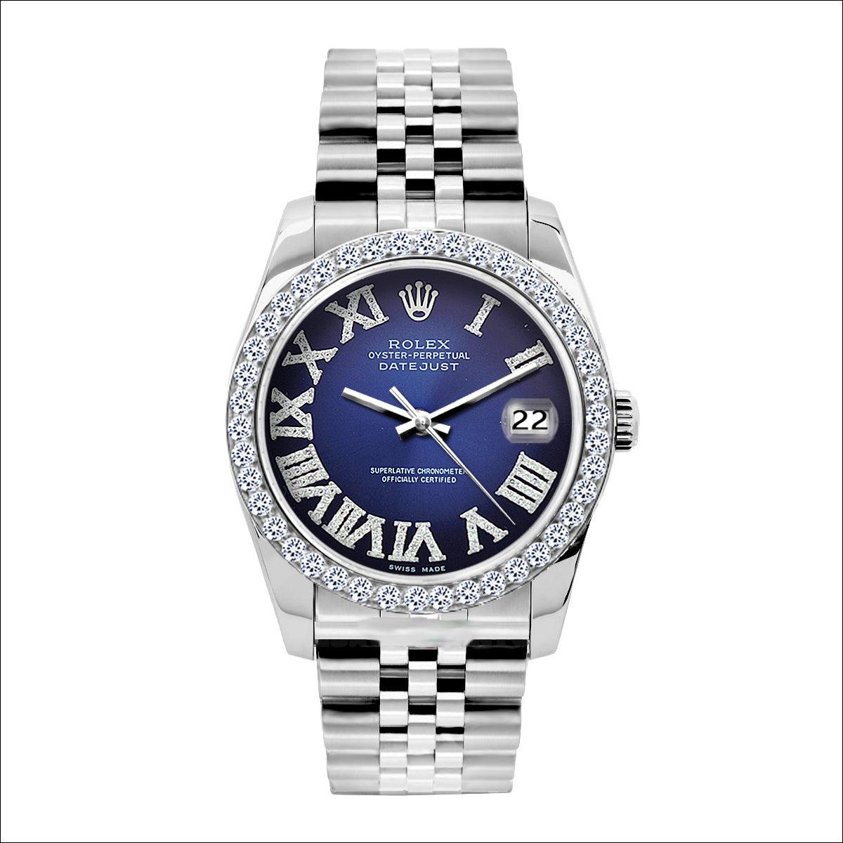 Rolex Datejust 36MM Blue Diamond Dial With Diamond Bezel