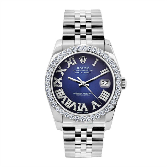 Rolex Datejust 36MM Blue Diamond Dial With Diamond Bezel