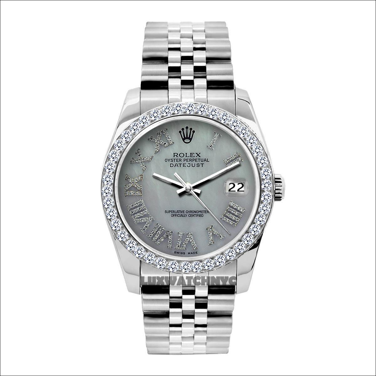 Rolex Datejust 36MM Mother Of Pearl Diamond Dial With Diamond Bezel