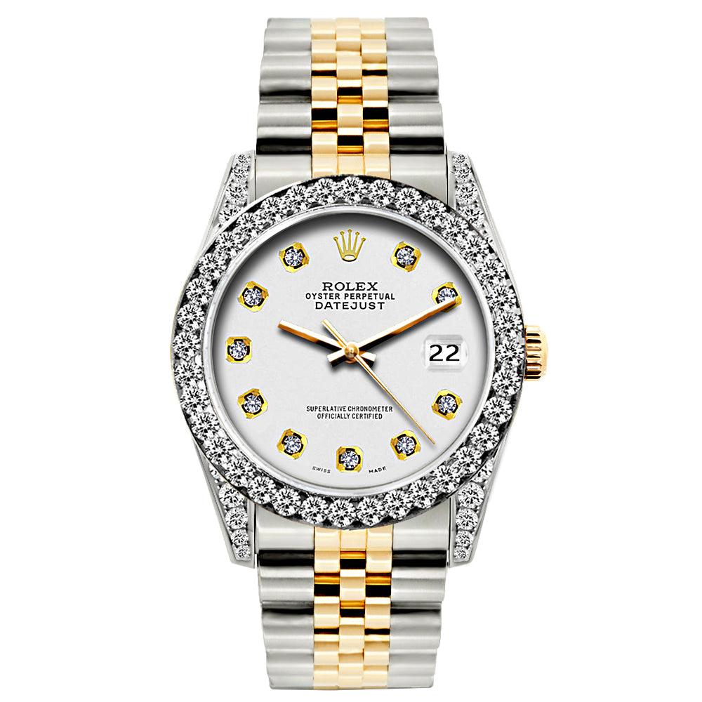 Rolex Datejust Diamond Watch, 26mm, Yellow Gold and Stainless Steel Bracelet Whisper Dial w/ Diamond Bezel and Lugs