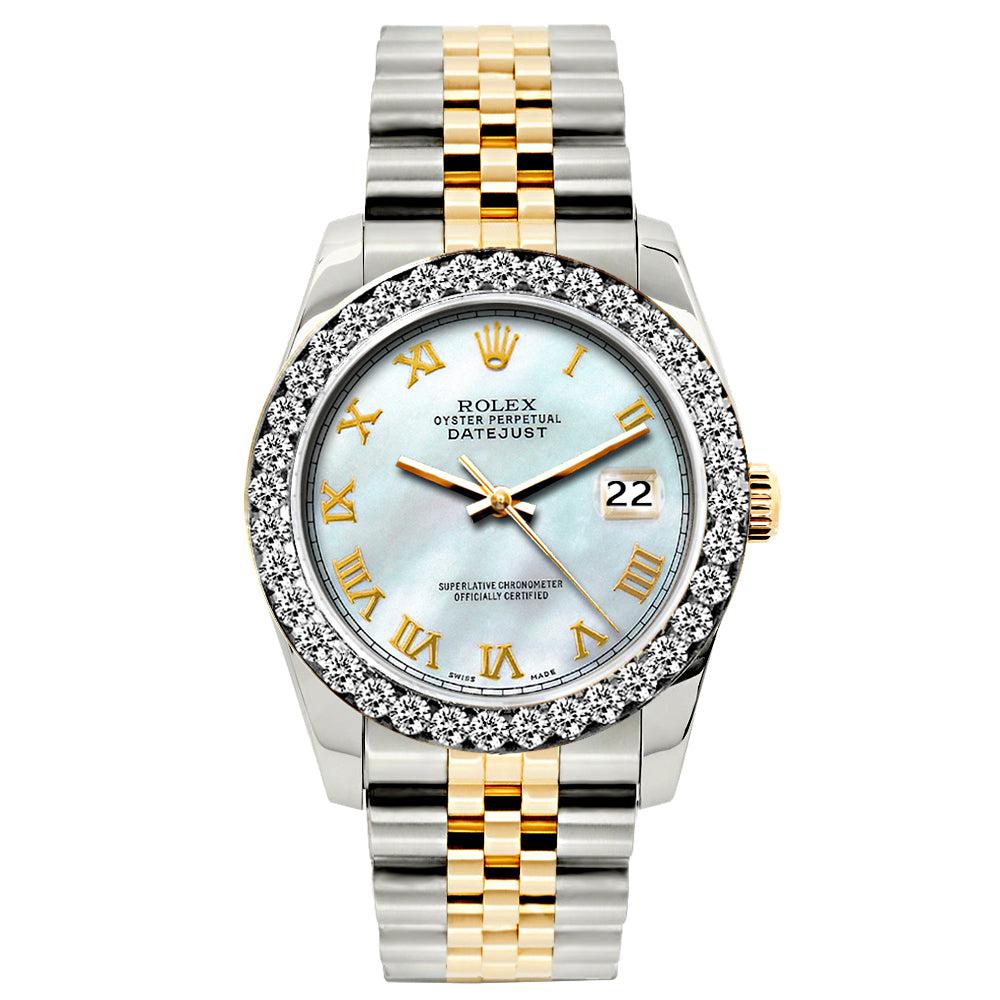 Rolex Datejust Diamond Watch, 26mm, Yellow Gold and Stainless Steel Bracelet Zumthor Dial w/ Diamond Bezel