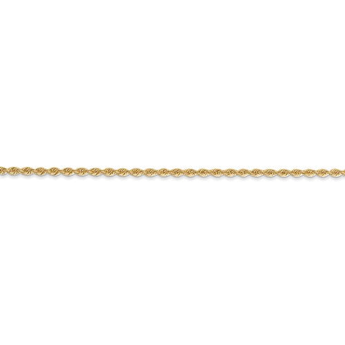 14k Yellow Gold 1.50mm Regular Rope Chain Available Sizes 6"-30"