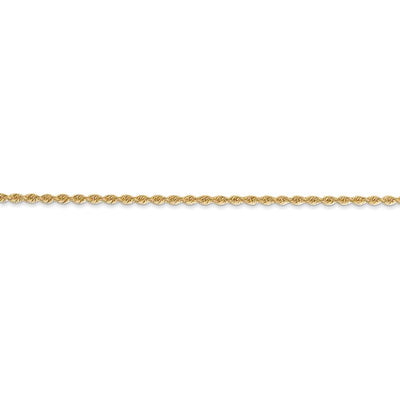 14k Yellow Gold 1.50mm Regular Rope Chain Available Sizes 6"-30"