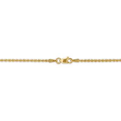 14k Yellow Gold 1.50mm Regular Rope Chain Available Sizes 6"-30"