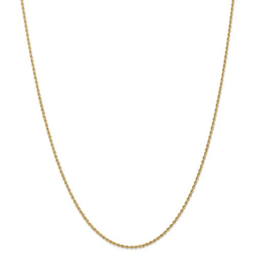 14k Yellow Gold 1.50mm Regular Rope Chain Available Sizes 6"-30"